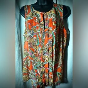 Banana Republic Colorful Paisley Top